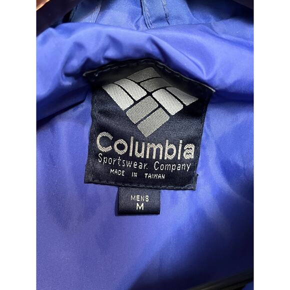 Columbia Ski Jacket Mens medium nylon Snowboard windbreaker hidden collar Red - Picture 3 of 11